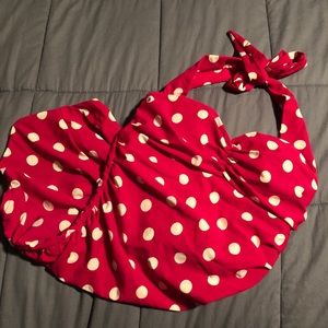 Red polka dot one piece retro swim suit!